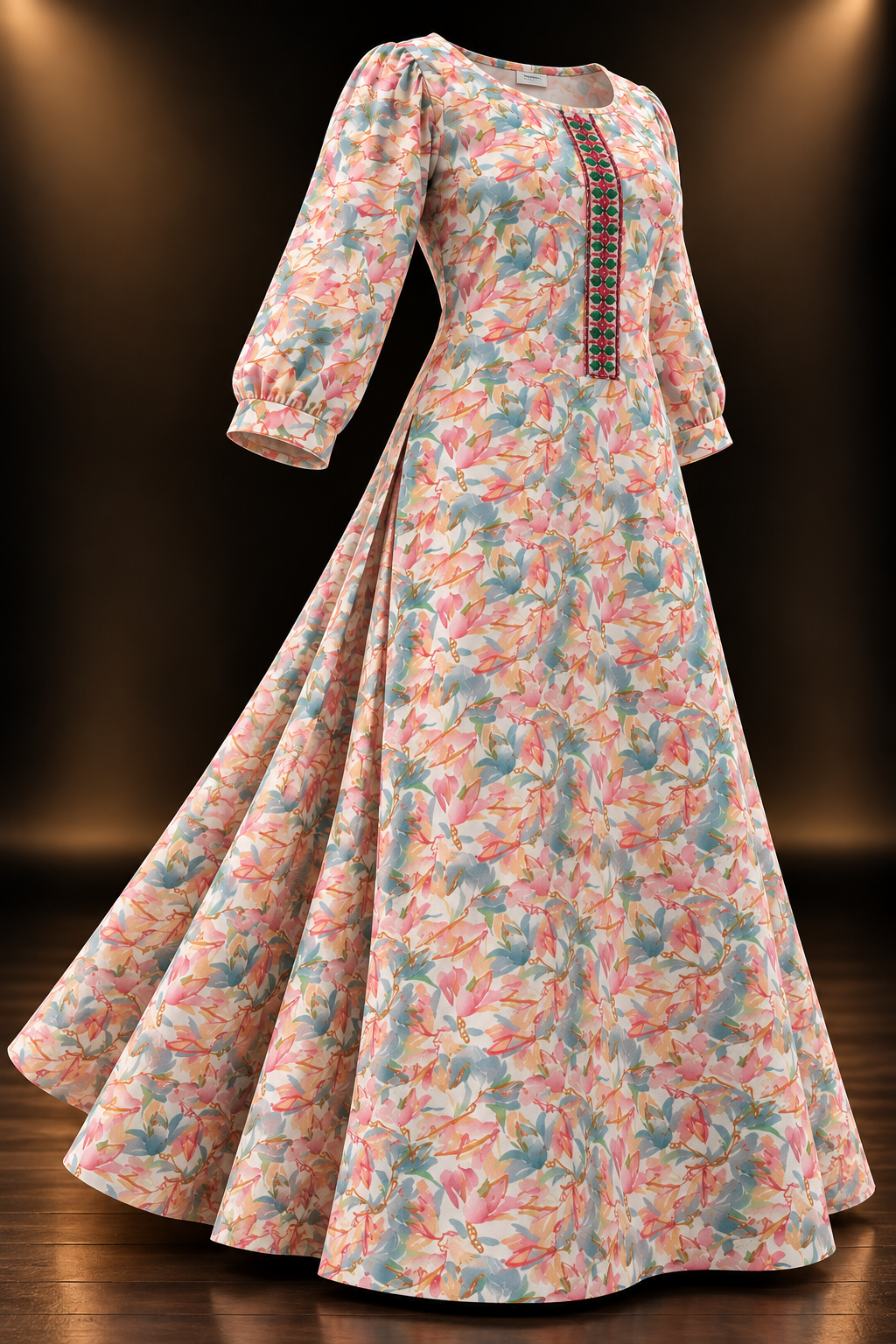 Multicolour Floral Printed Cotton Kurti for Women
