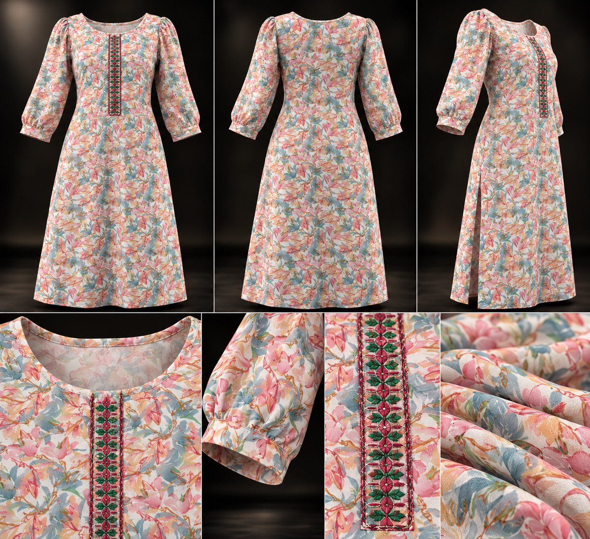 Multicolour Floral Printed Cotton Kurti for Women